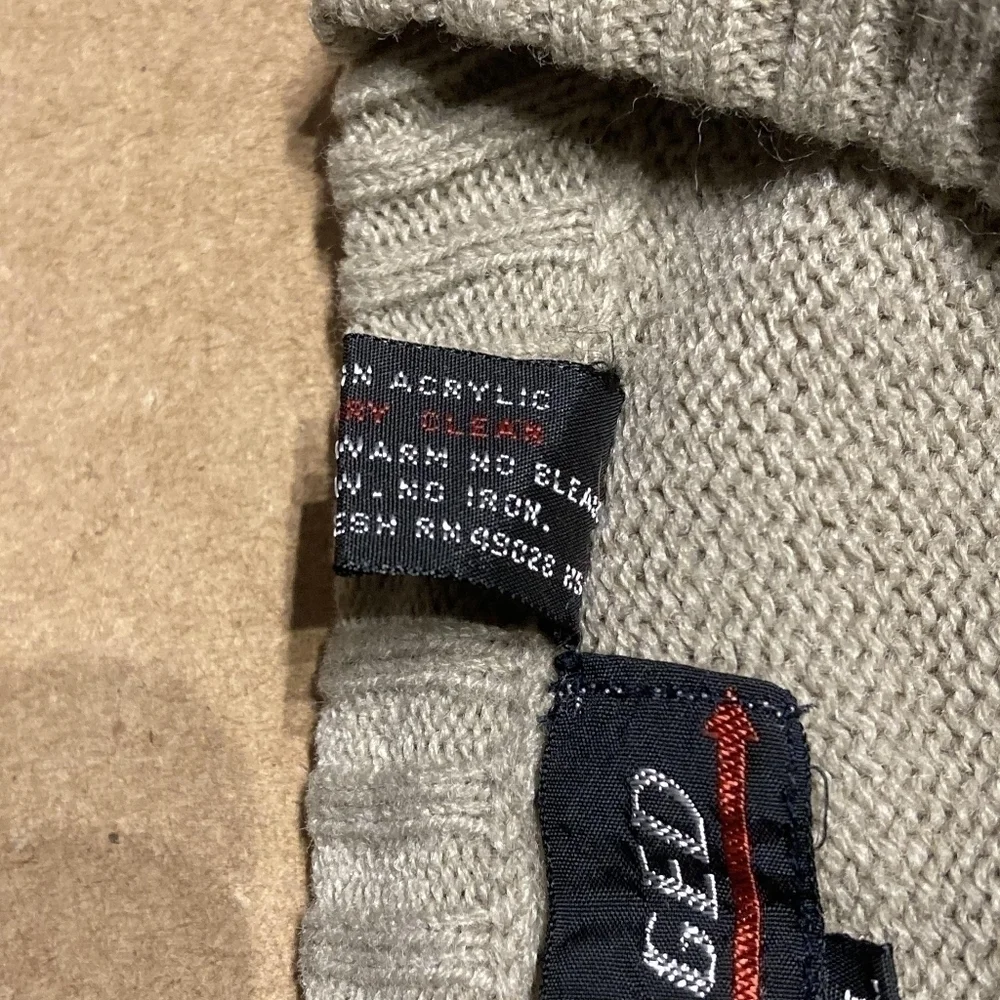 Vintage Rugged Men's XL Grey Striped Knit Sweater Crew Neck Grandpa Winter EUC